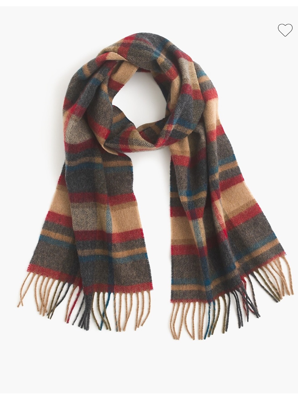 NWT Abraham Moon for J.Crew 100% Merino Wool Plaid Scarf Made in UK